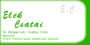 elek csatai business card